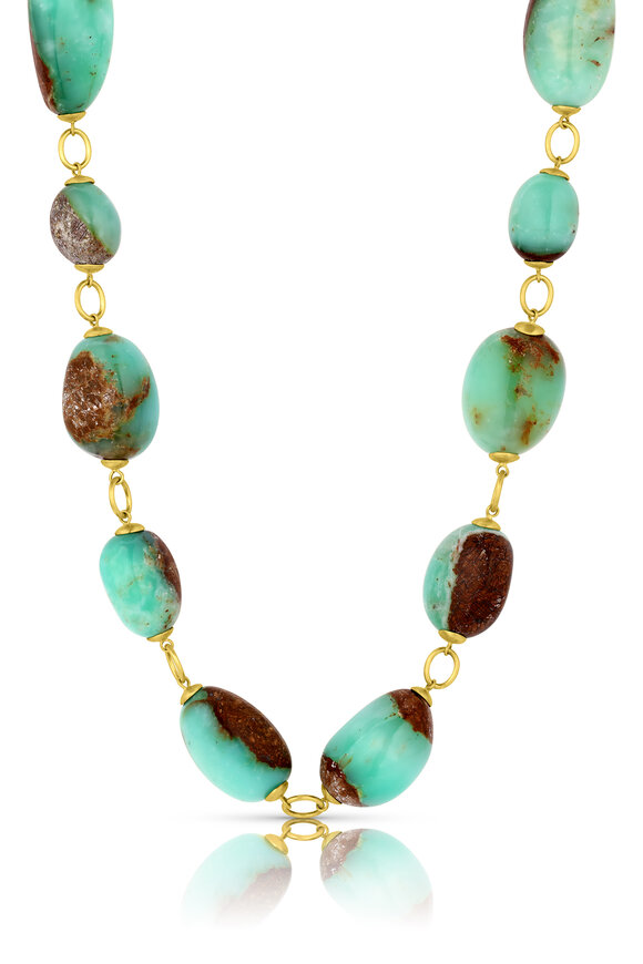 Leigh Maxwell 18k Yellow Gold Green Opal Necklace - view 1