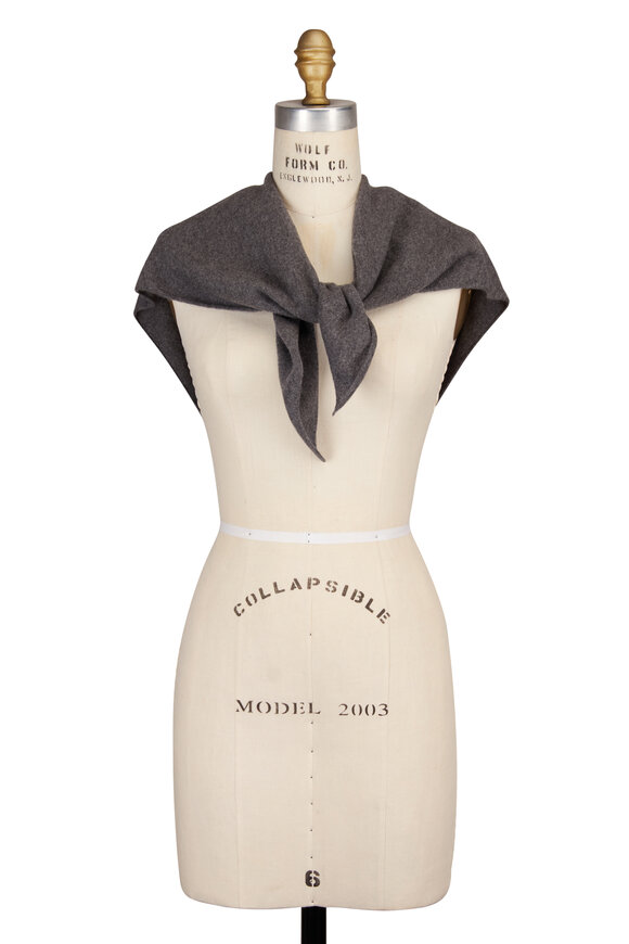 Brunello Cucinelli Gray Triangle Monili Tab Scarf - view 1