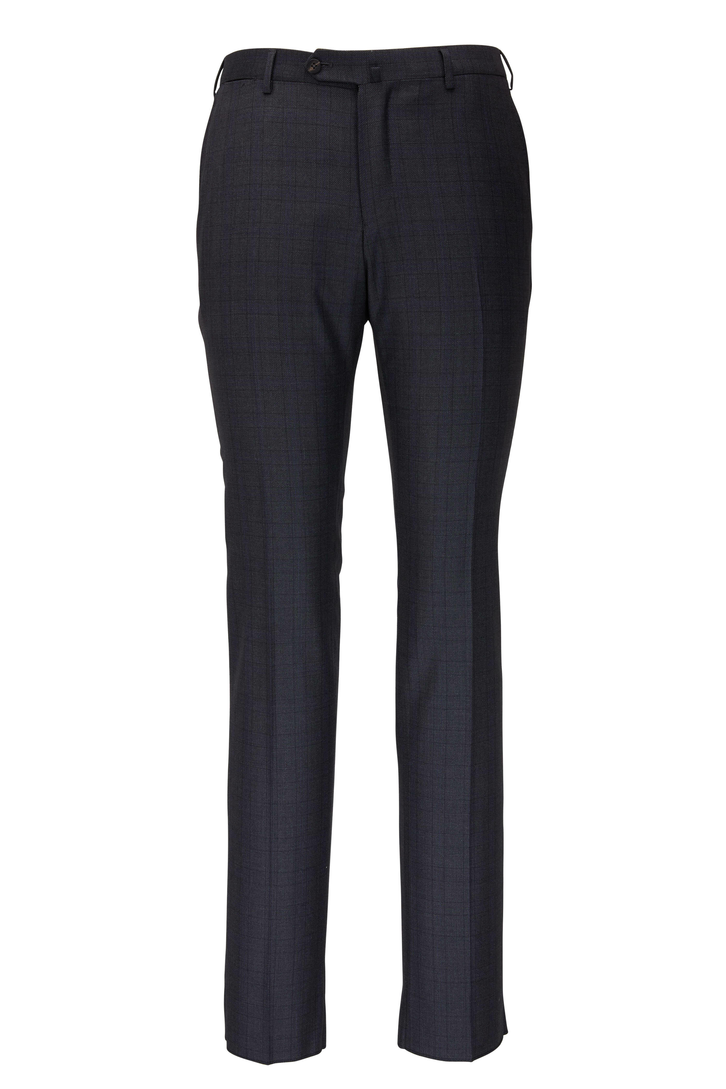 Isaia - Gray Nailhead Pattern & Plaid Wool Suit