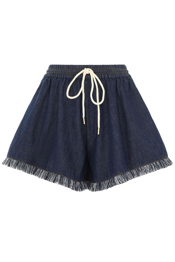 Zimmermann - Atlantic Rhiannon Fringe Denim Shorts