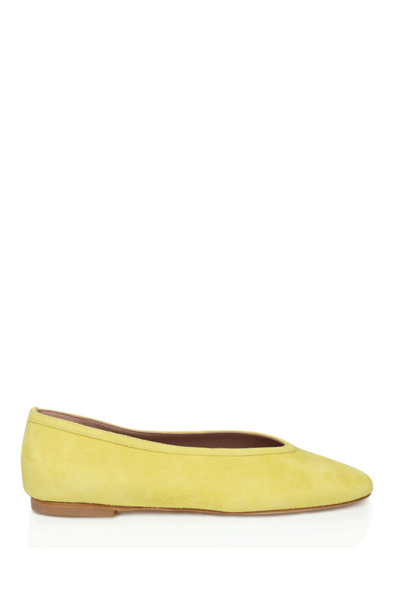 Casa Isota Dafne Limone Suede Flat