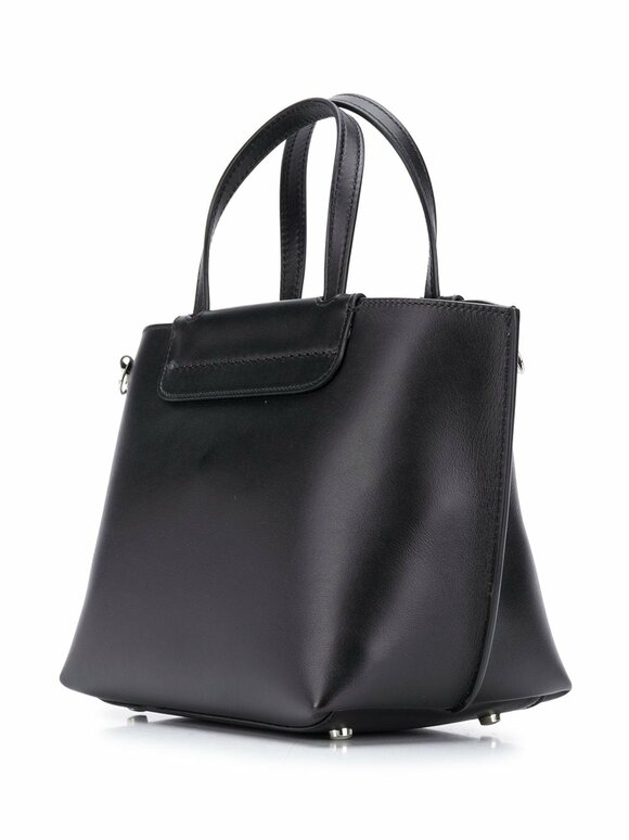 Tod's - AOL Black Leather Mini Shopping Tote