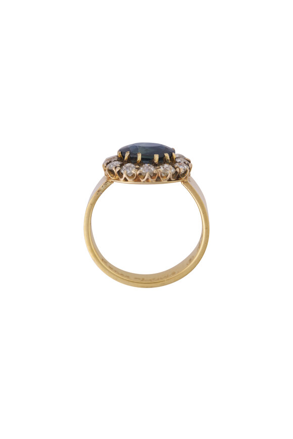 Renee Lewis 18k Yellow Gold Diamond & Natural Sapphire Ring - view 2