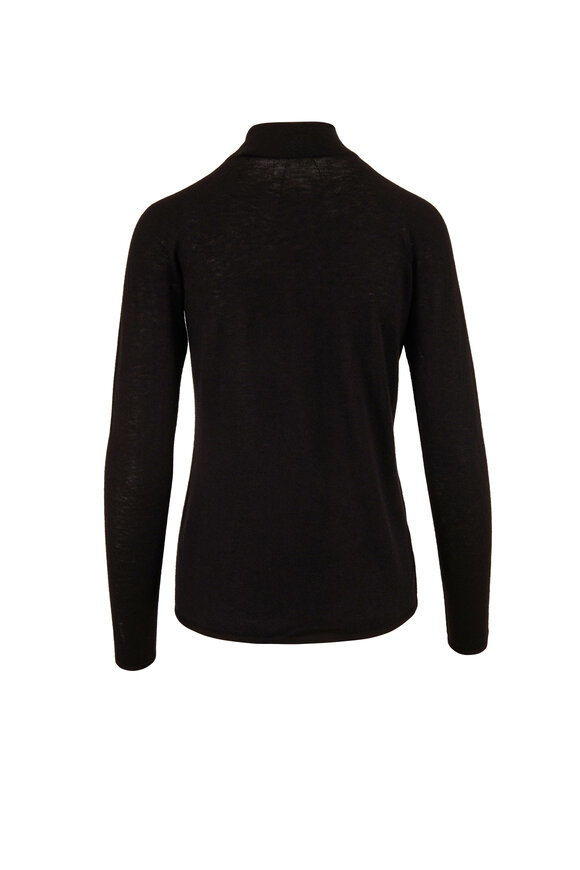 Vince - Black Seamless Funnel Neck Pullover