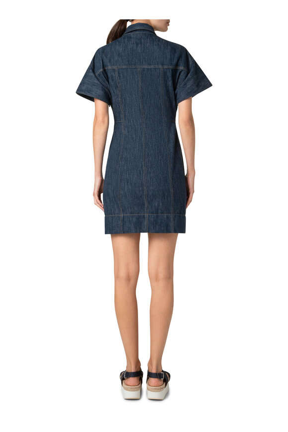 Akris Punto - Denim Shirt Collar Mini Dress