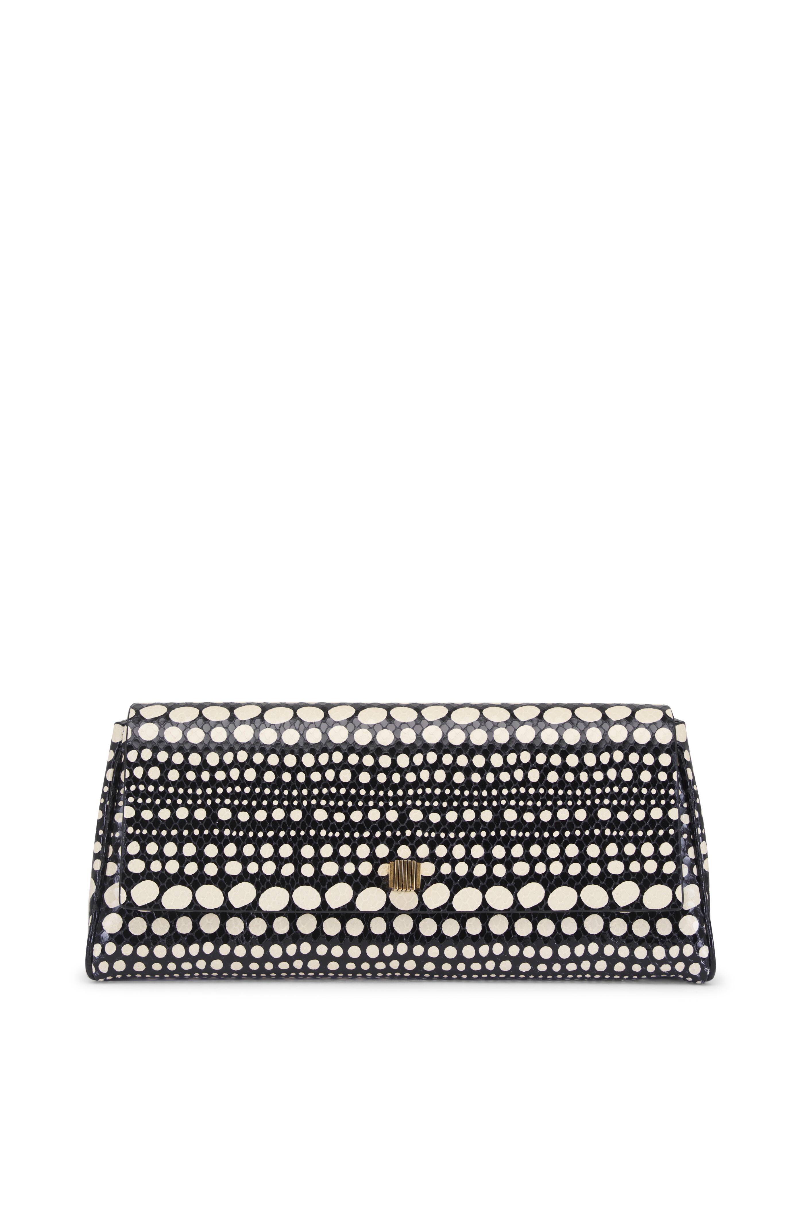 Khaite - Audrey Black & Cream Dot Print Clutch