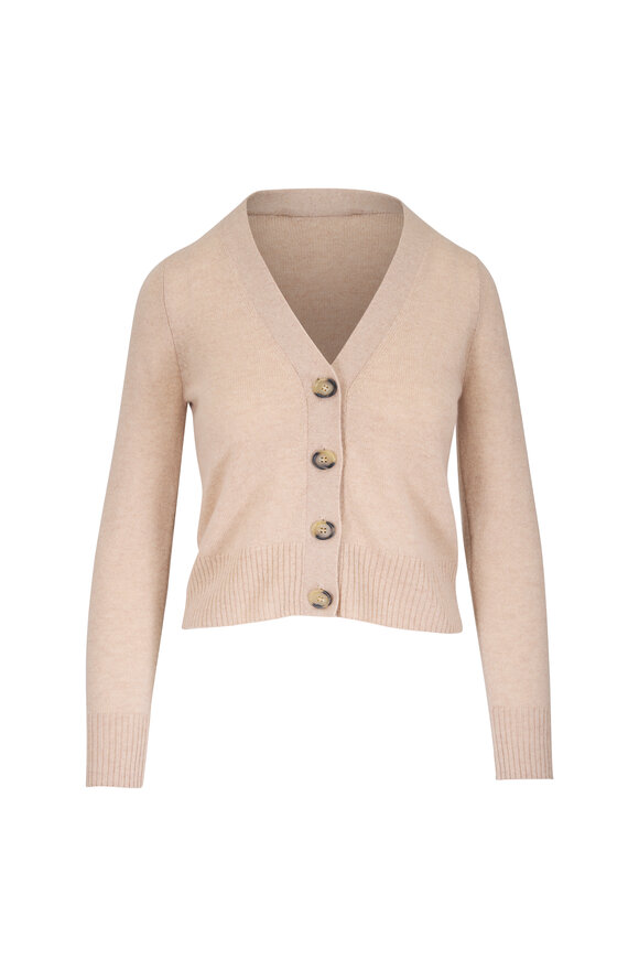 Veronica Beard Oat Cashmere V-Neck Cardigan - view 1