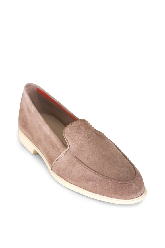 Santoni Malibu Light Tan Suede Loafer - view 1
