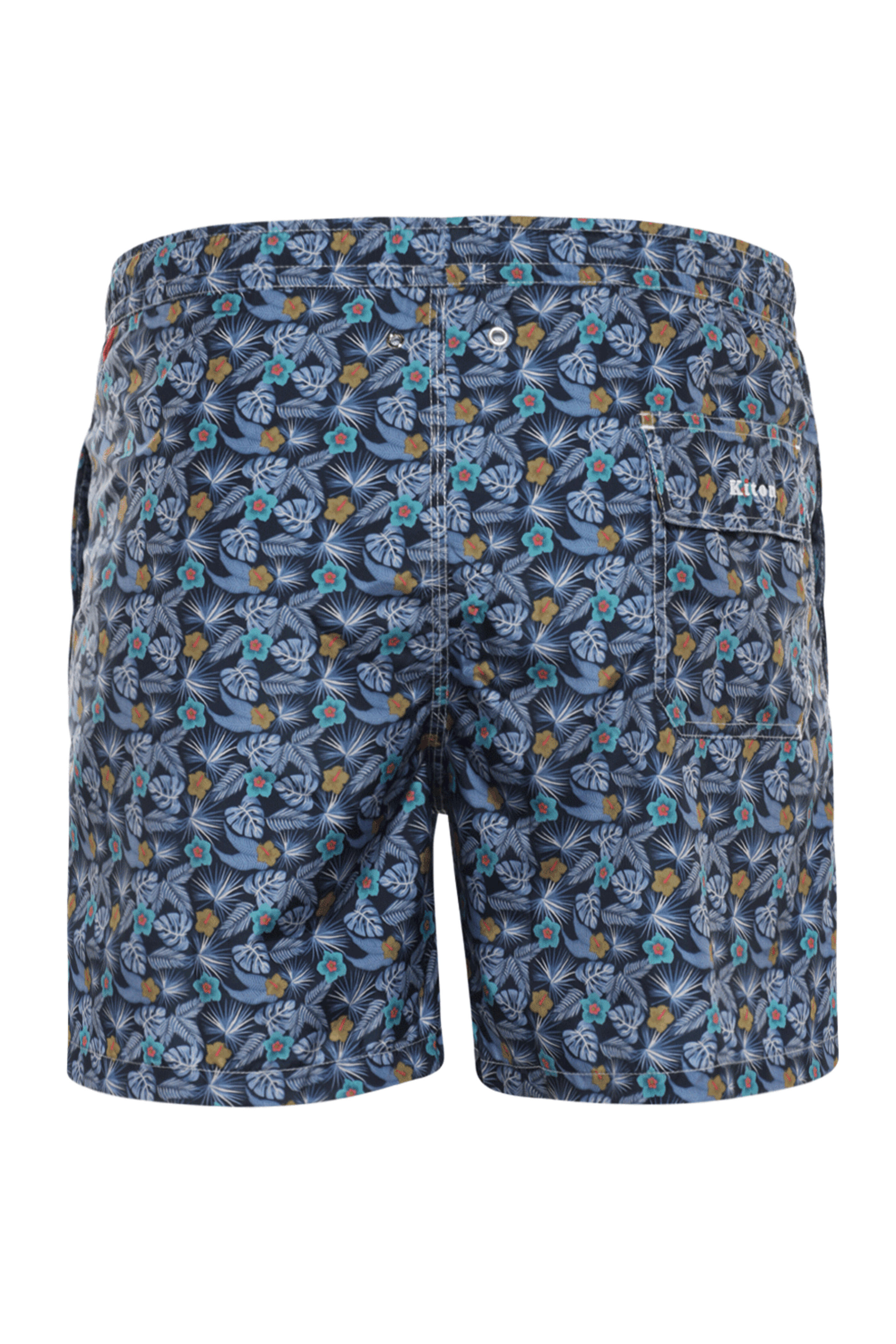Kiton - Blue and Navy Tropical Print Swim Short
