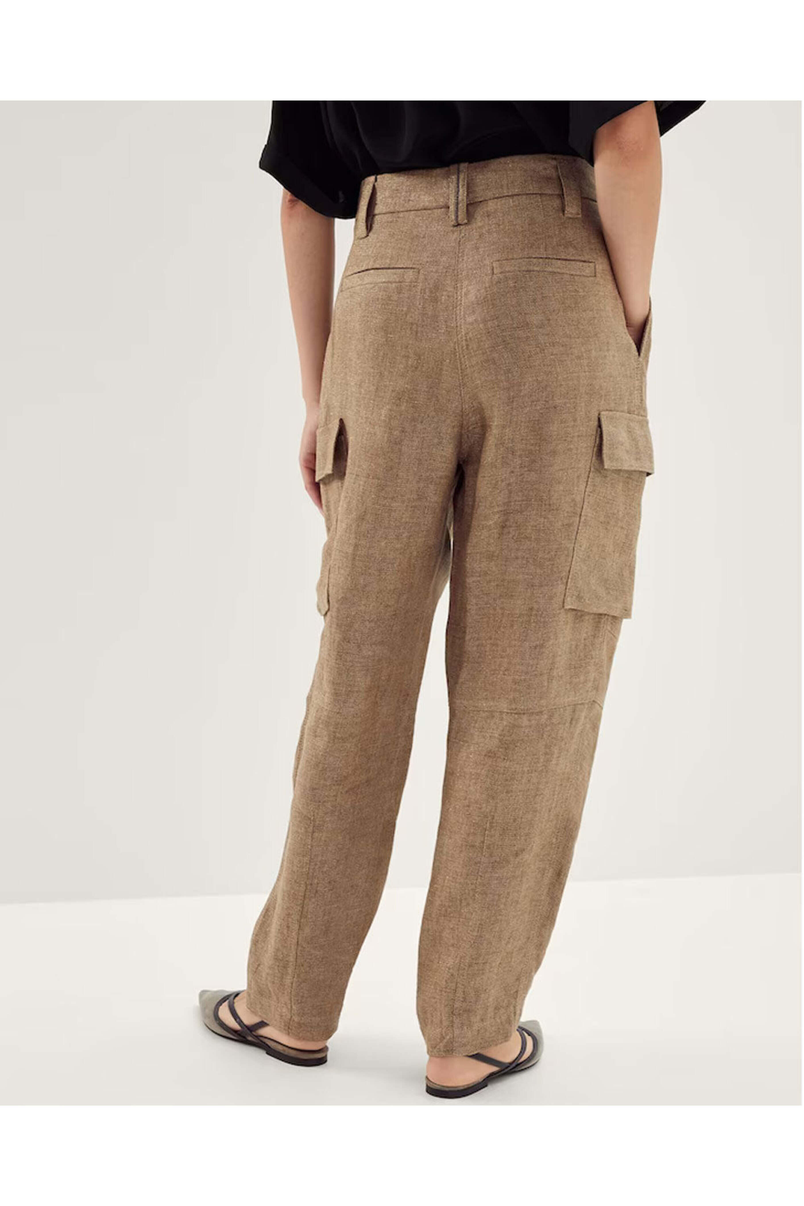 Brunello Cucinelli - Camel and Loro Double Pleated Cargo Pant