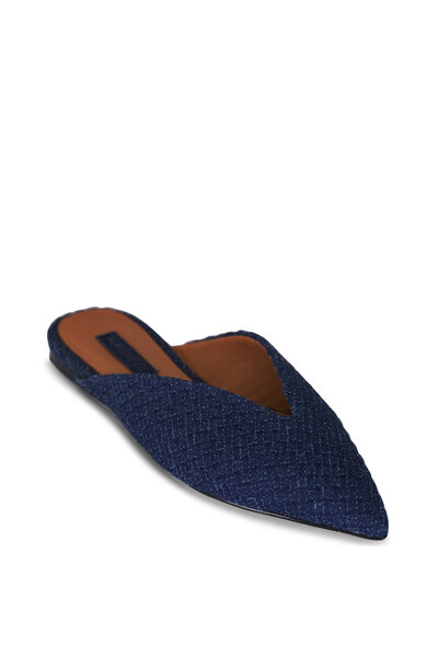 Manolo Blahnik - Iacopo Blue,Teal & Black Snakeskin Mule, 70mm