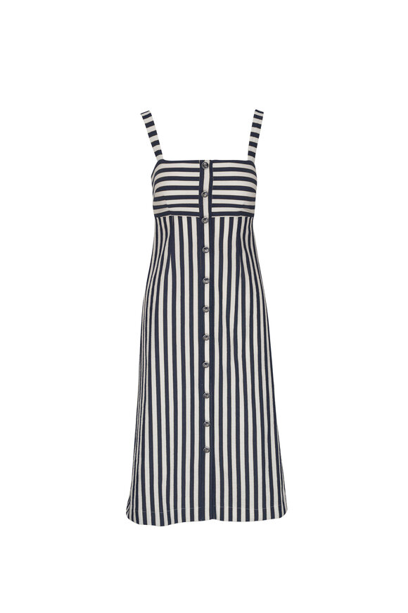 Veronica Beard Artie Navy Multi Stripe Dress