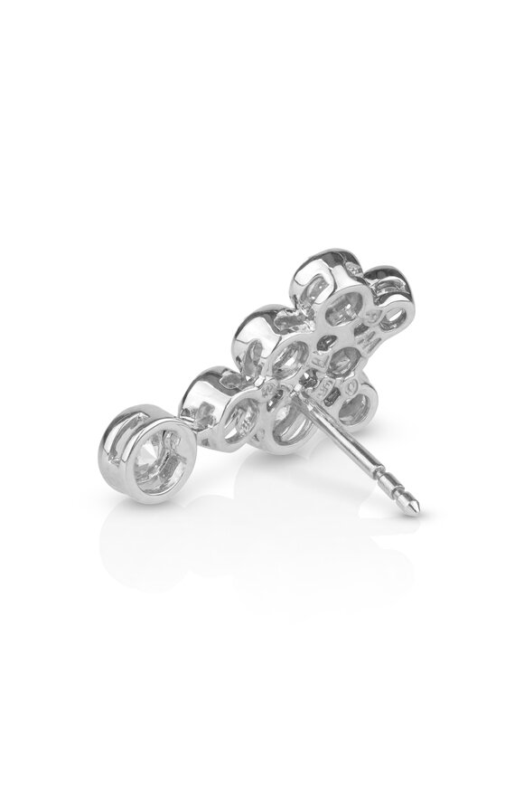 Paul Morelli 18k White Gold Diamond Dew Drop Earrings - view 3