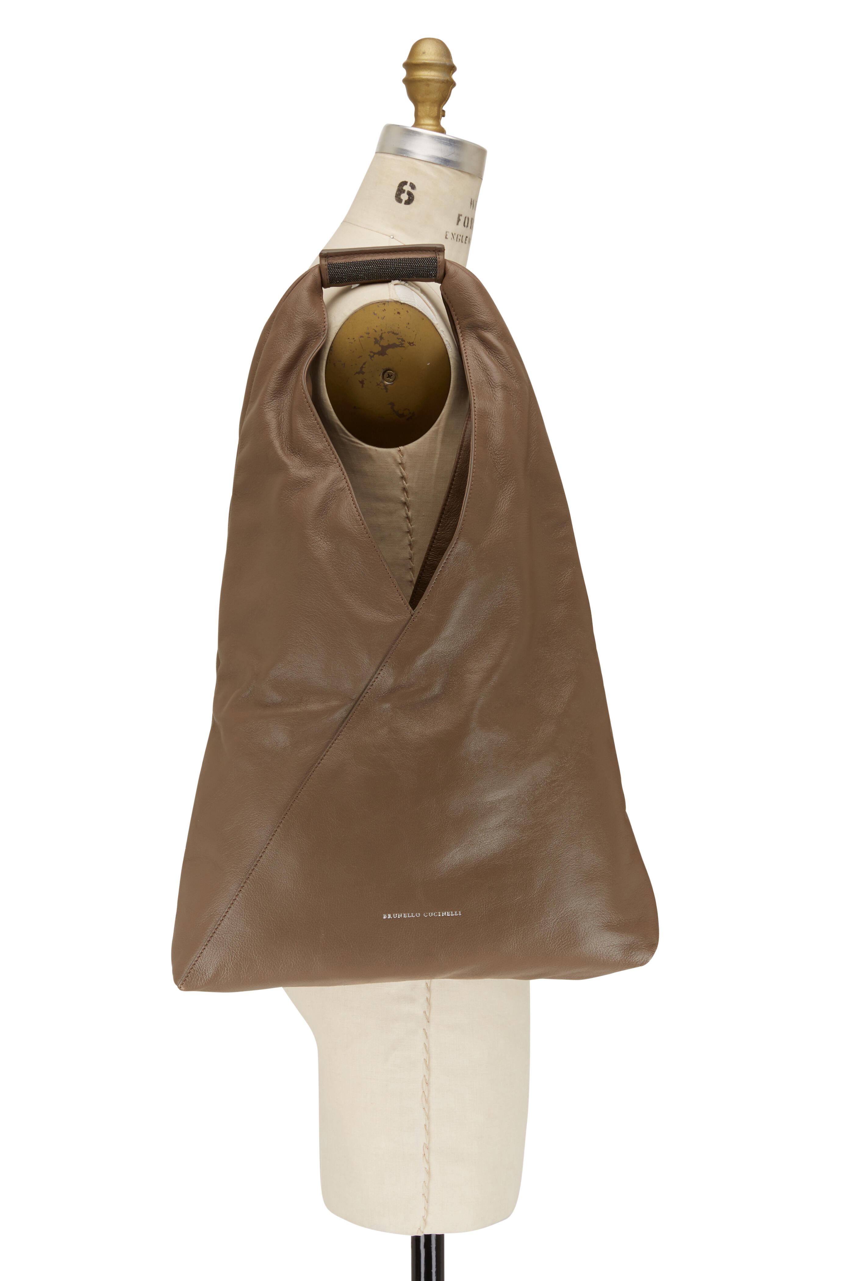 VIP【送料関税込】BRUNELLO CUCINELLI HOBO BRIOCHE HANDBAG Brunello Cucinelli Brioche Debossed-Logo Hobo Bag | Sendegaro US