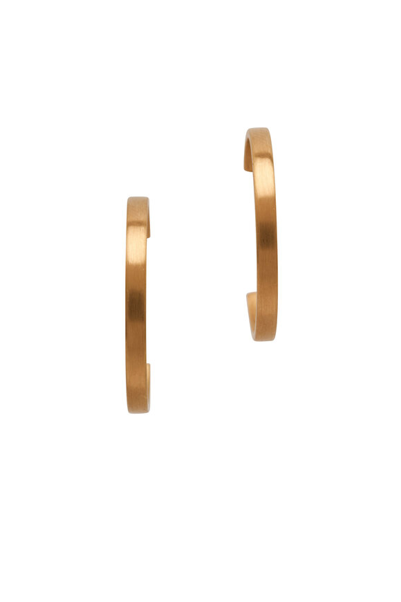 Caroline Ellen 18K Gold Flat Hoop Earrings 