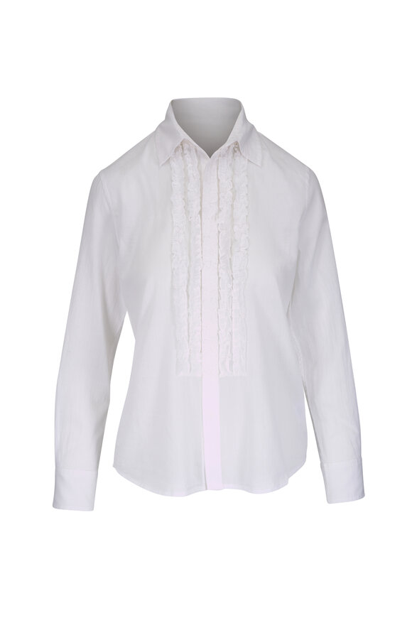 Nili Lotan - Julien Ivory Silk Shirt | Mitchell Stores