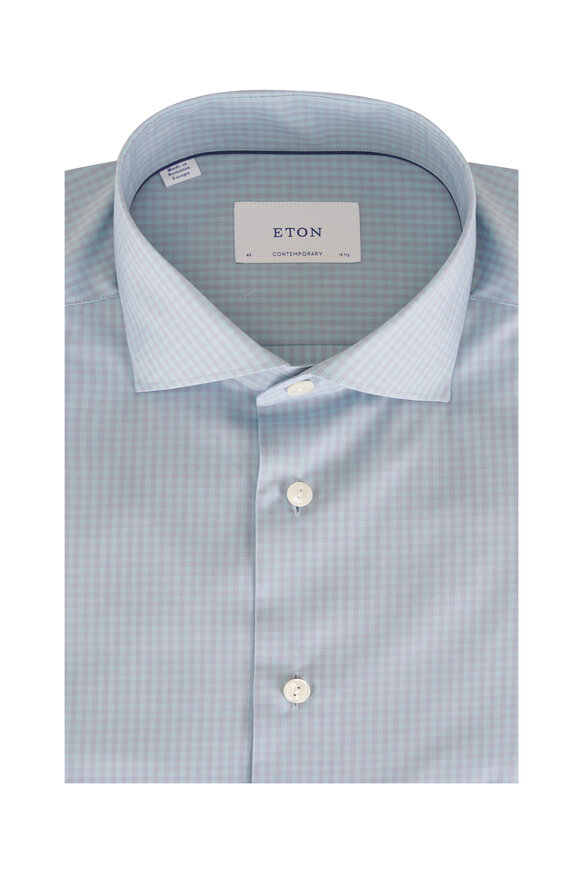 Eton Green Check Cotton Sport Shirt