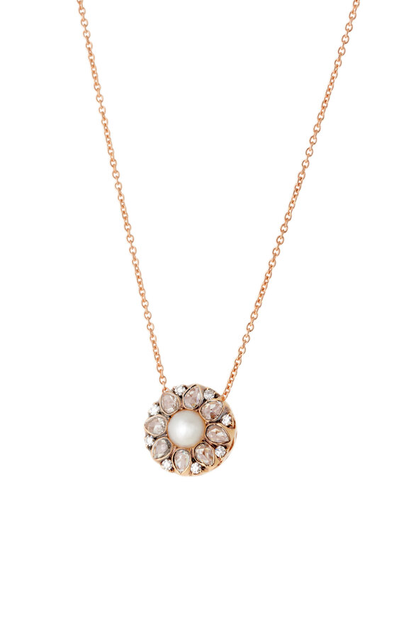 Selim Mouzannar - Beirut Rosace Pearl & Diamond Pendant Necklace