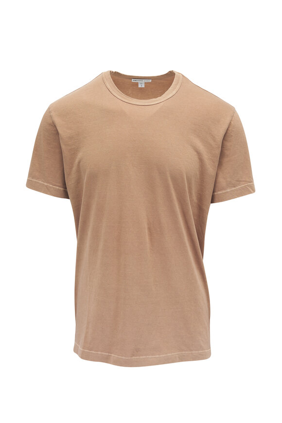 James Perse Neutral Cotton Short Sleeve Crewneck T-Shirt