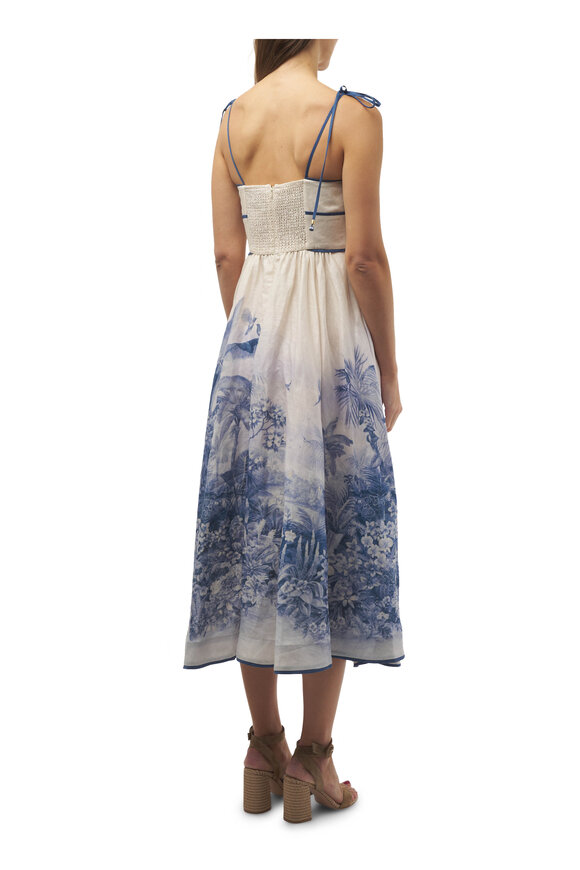 Zimmermann - Wylie Blue Palm Picnic Dress