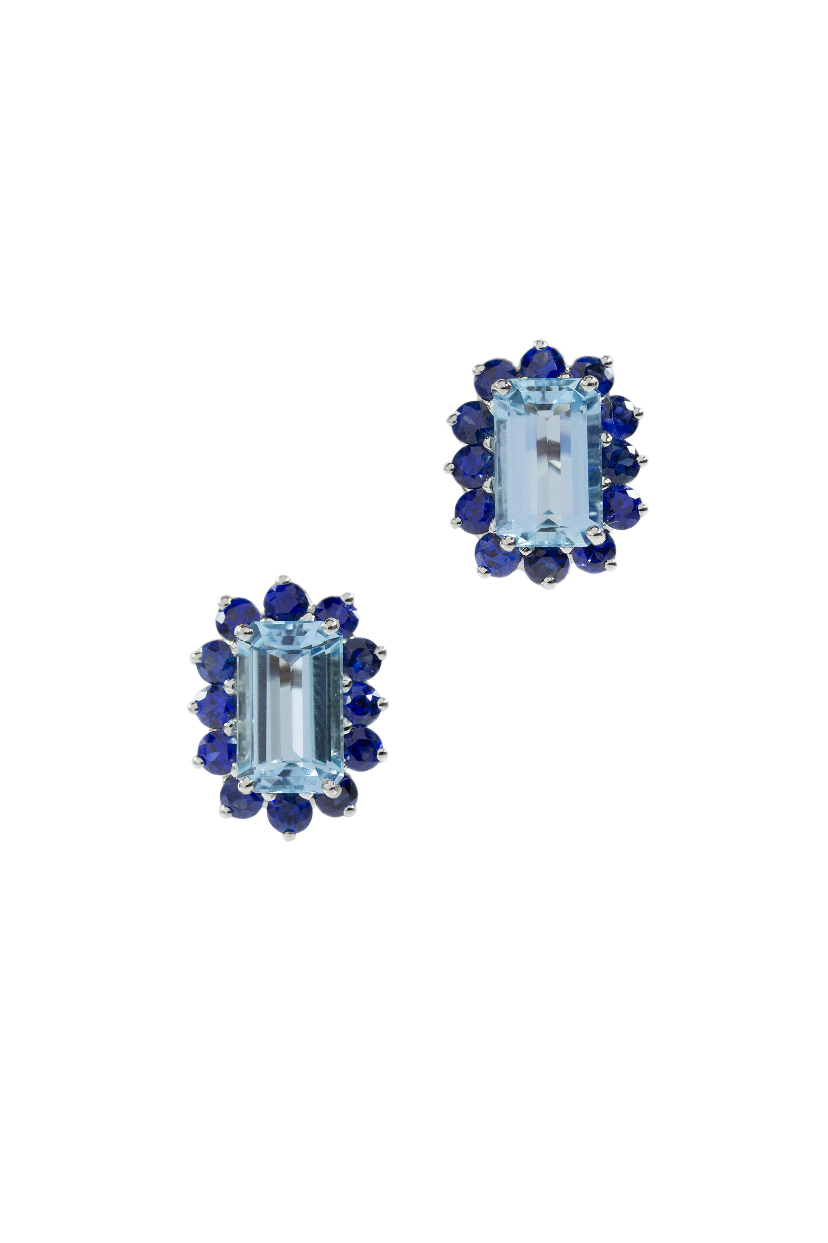 Oscar Heyman - Platinum Aquamarine & Diamond Earrings