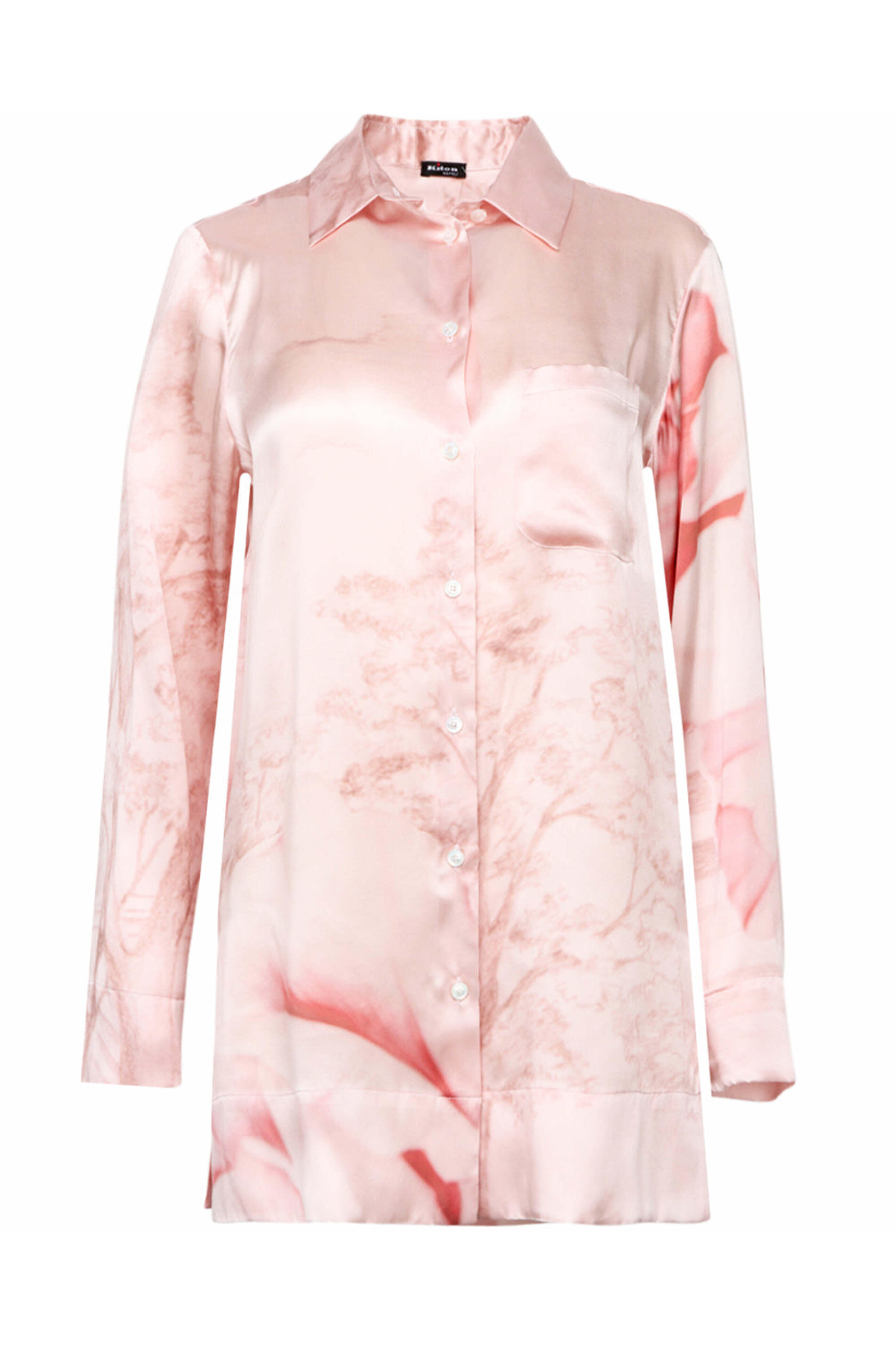 Kiton - Light Pink Long Sleeve Silk Shirt