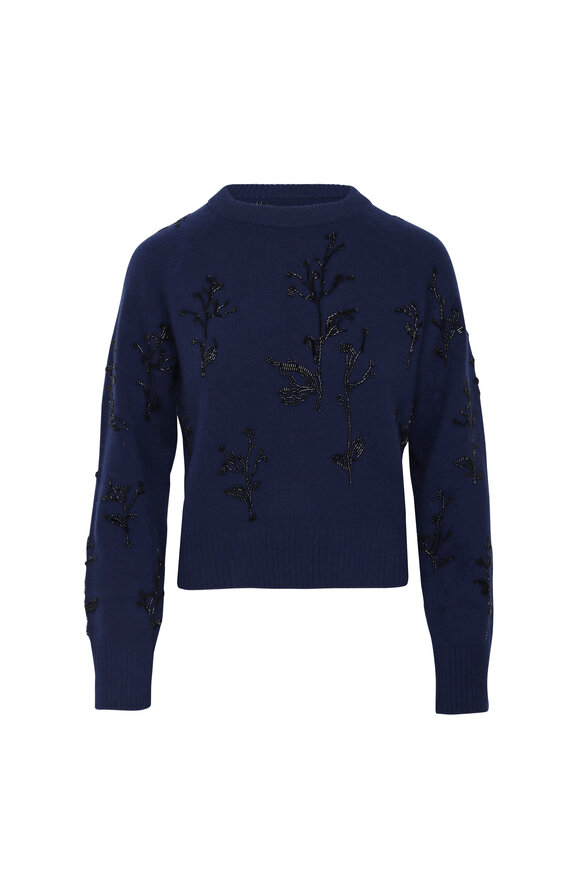 Altuzarra Paulie Navy Embellished Sweater