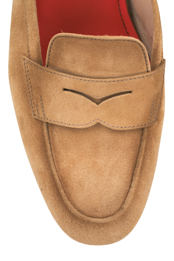 Santoni - Carla Beige Suede Loafer 