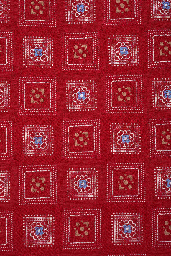 Eton - Red Medallion Print Silk Necktie 
