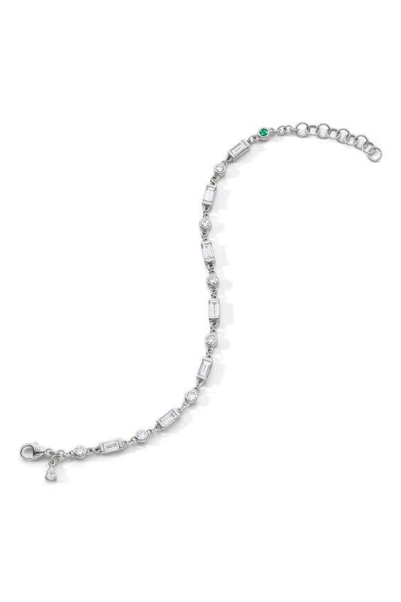 Monica Rich Kosann - Baguette & Round White Sapphire Tennis Bracelet