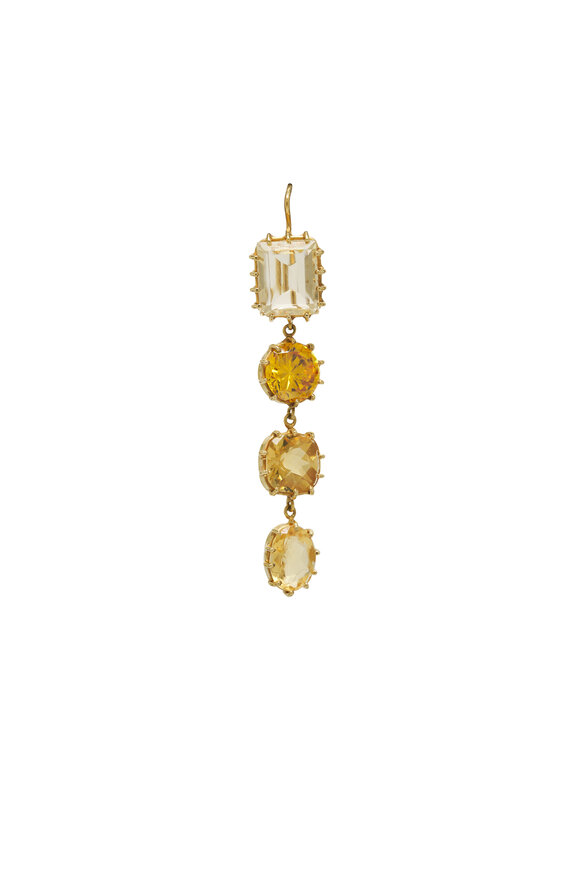 Renee Lewis - Antique Sapphire, Citrine & Topaz Drop Earrings