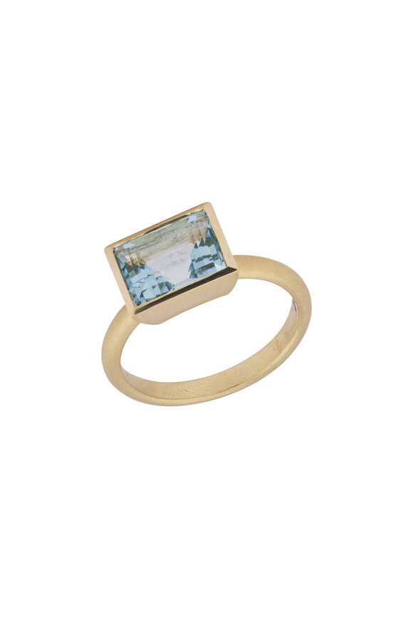 Irene Neuwirth 18k Yellow Gold Aquamarine Ring