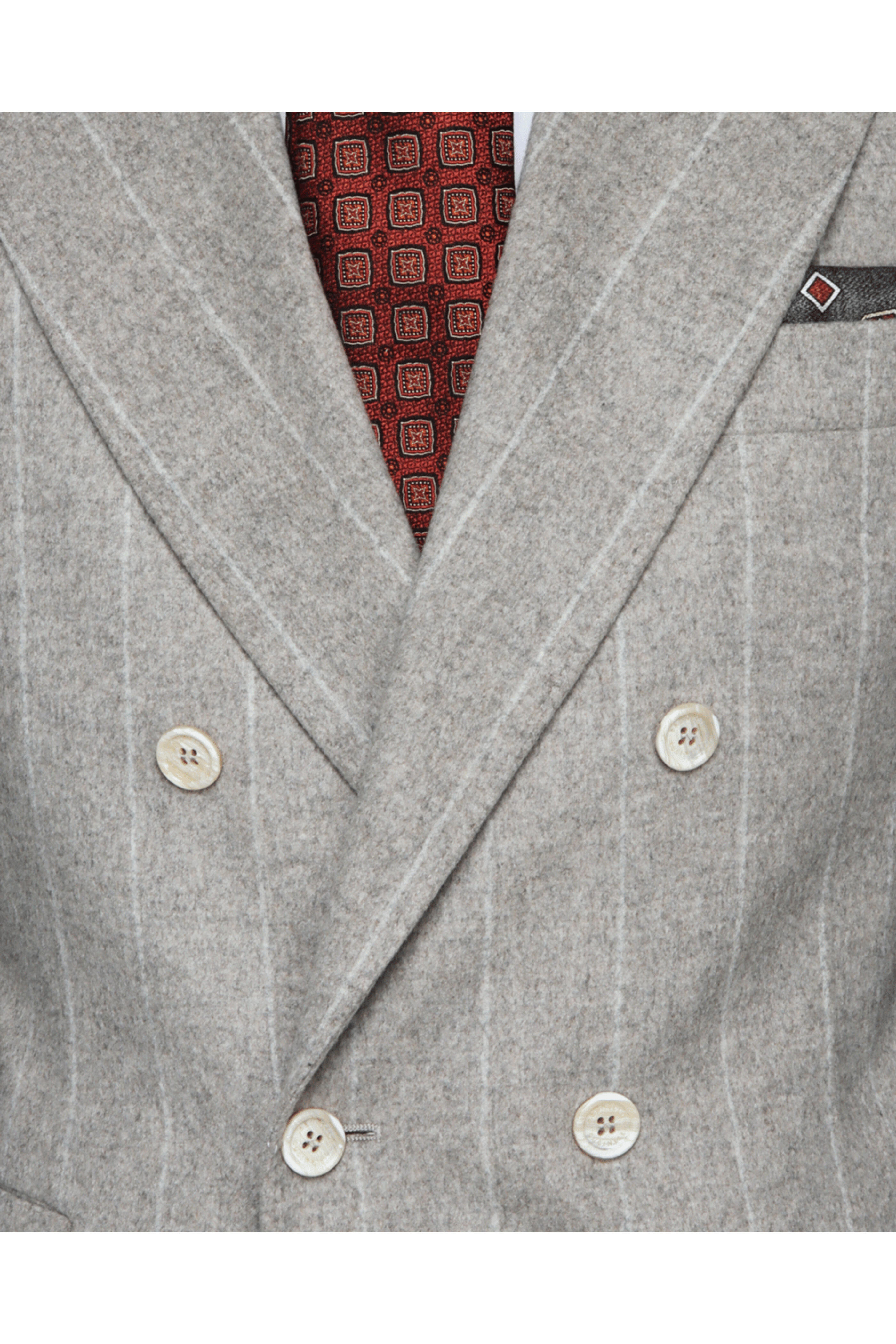 Brunello Cucinelli - Beige Pinstriped Flannel Suit