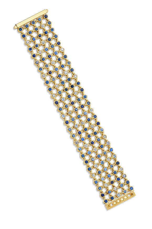 Aaron Henry 18k Yellow Gold Blue Sapphire & Diamond Bracelet