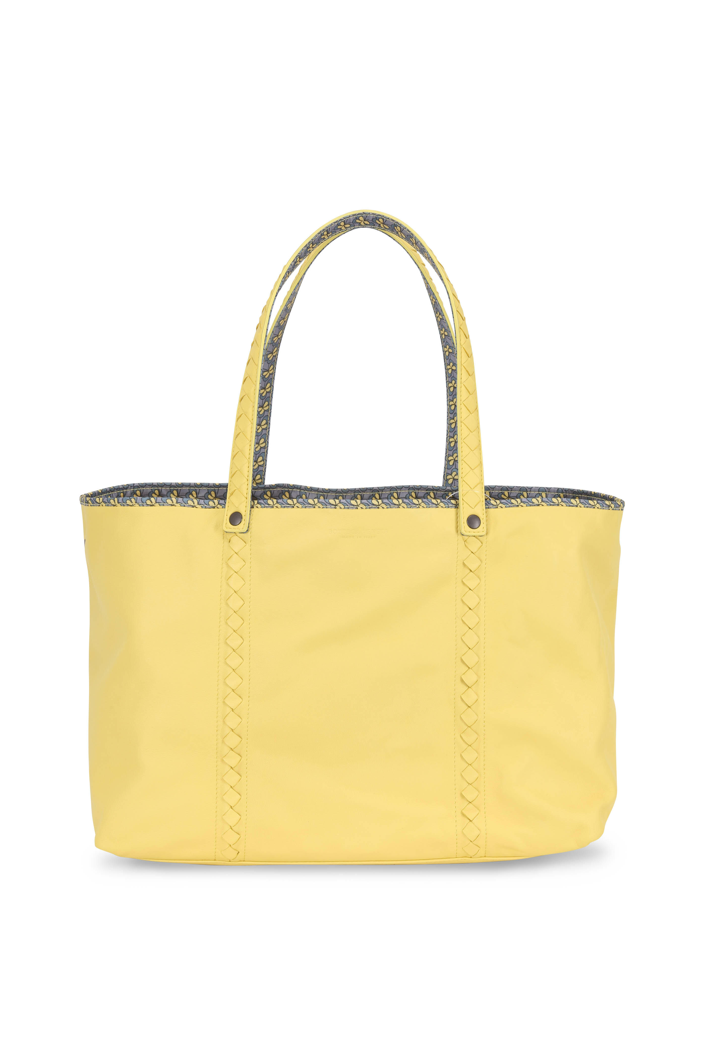Bottega Veneta - Yellow Leather Contrast Printed Lined Large Tote
