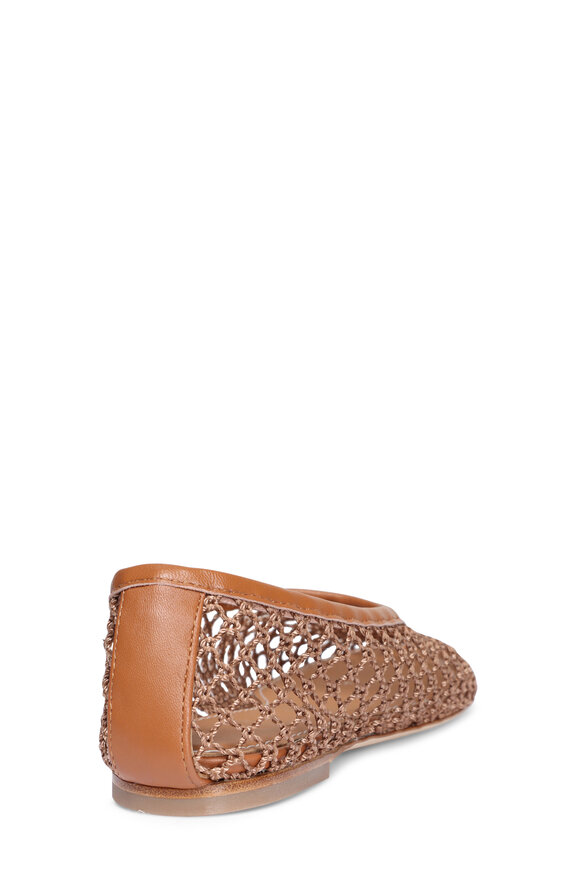 Staud Alba Tan Netting Ballet Flat - view 4