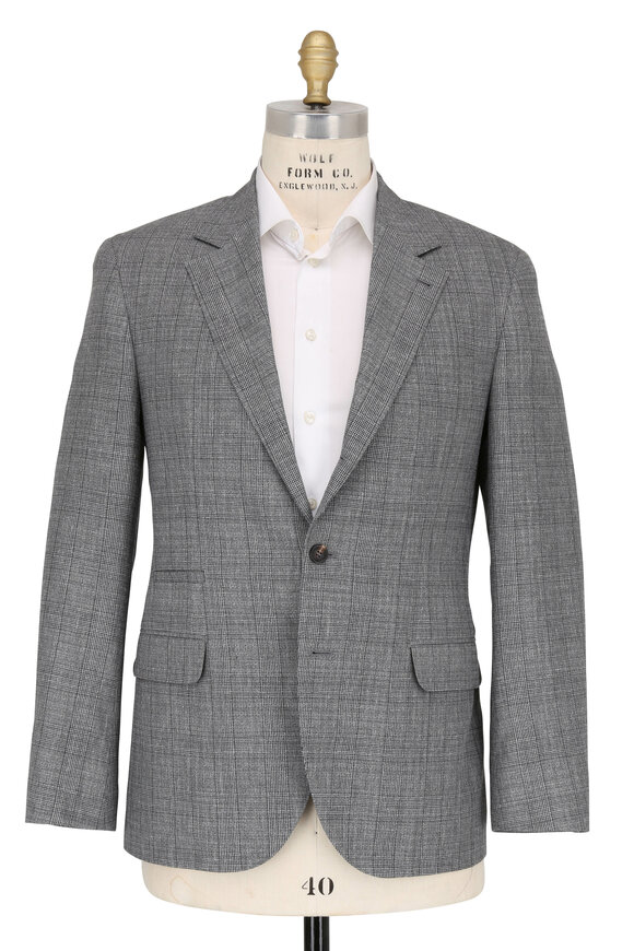 Brunello Cucinelli - Gray Plaid Wool, Linen & Silk Suit 