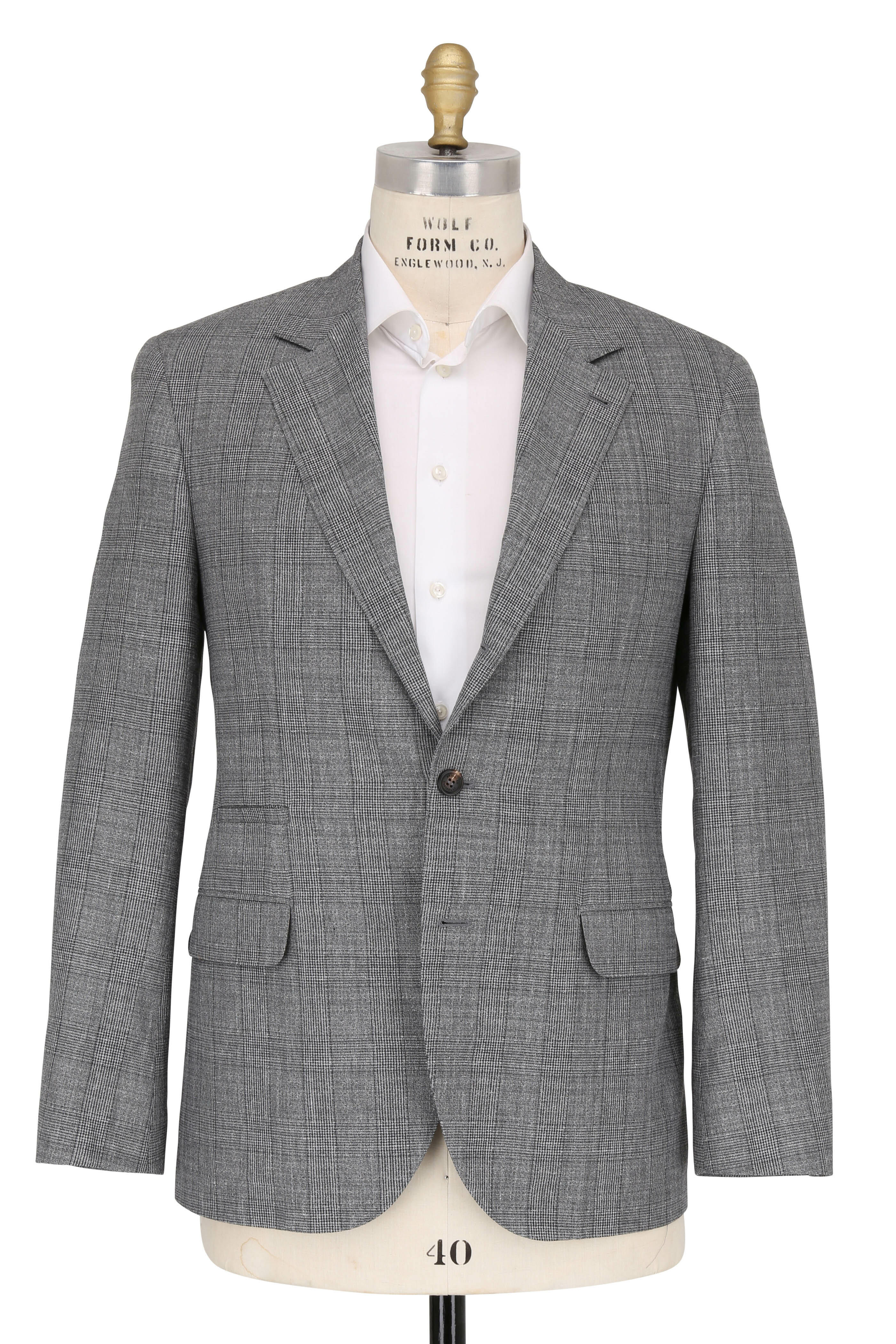 Brunello Cucinelli - Gray Plaid Wool, Linen & Silk Suit