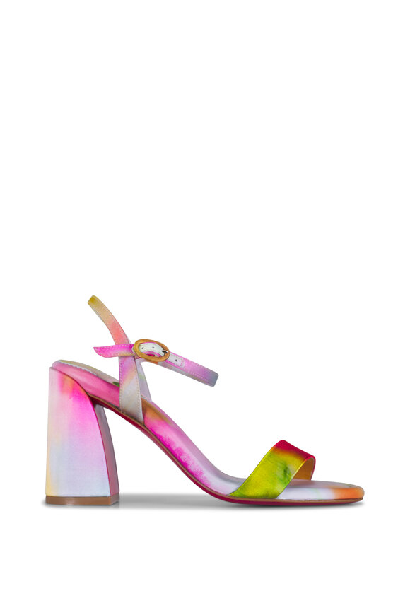 Christian Louboutin Jane Floral Multicolor Satin Sandal, 85mm - view 3