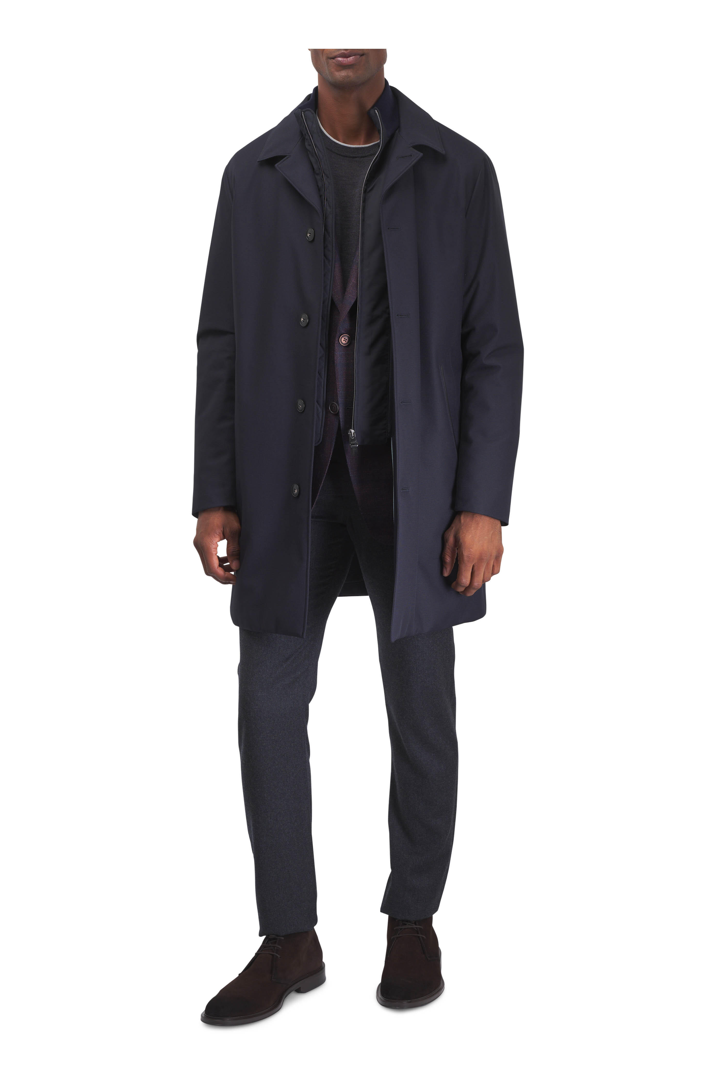 Canali - Burgundy & Navy Pane Wool, Silk & Cashmere Jacket