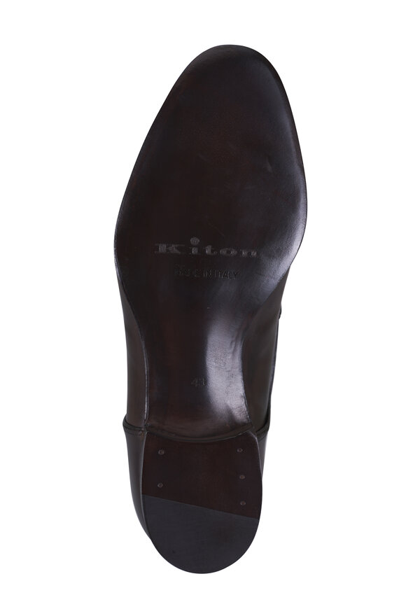 Kiton Brown Leather Lace Up Dress Shoe - view 4
