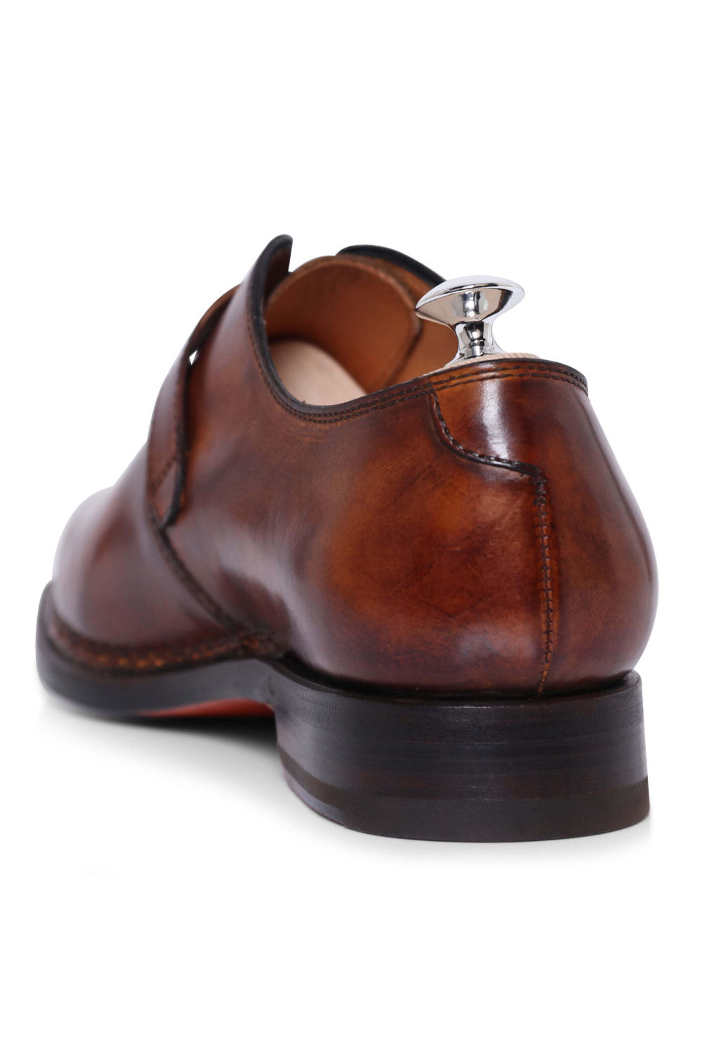 Bontoni - Giallo Scuro Leather Monk Strap Shoe