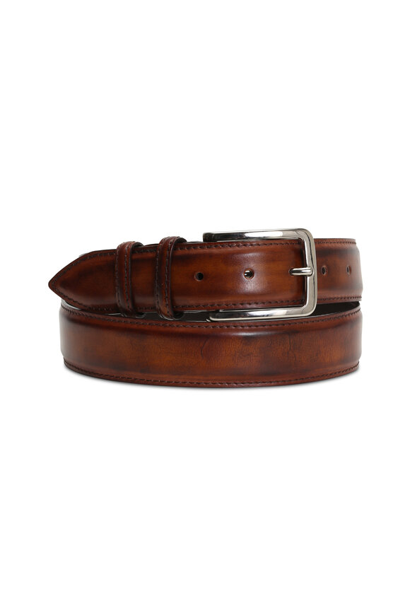 Bontoni - Dark Wood Leather Belt