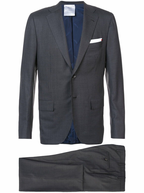 Kiton - Solid Charcoal Gray Wool Suit