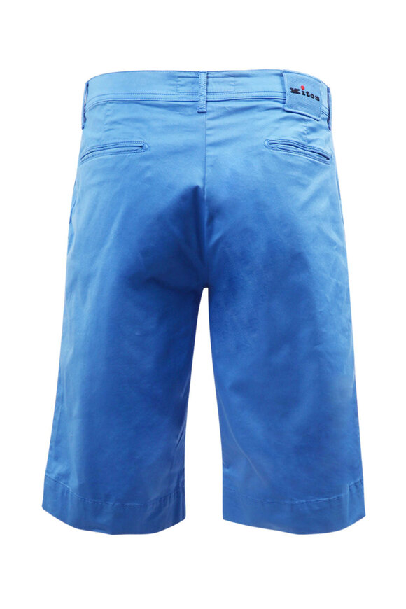 Kiton Electric Blue Cotton Shorts - view 3