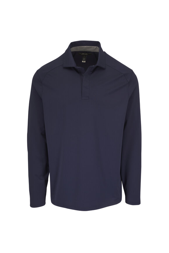 RLX Ralph Lauren Navy Blue Long Sleeve Jersey Polo - view 1