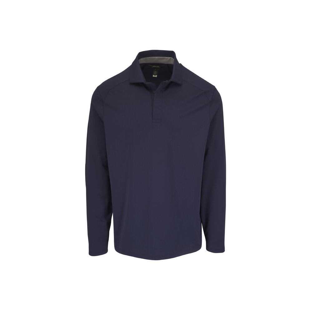 こなみなみ Ralph Lauren 7114887C6 RLX Ralph Lauren - Navy Blue Long Sleeve Jersey Polo