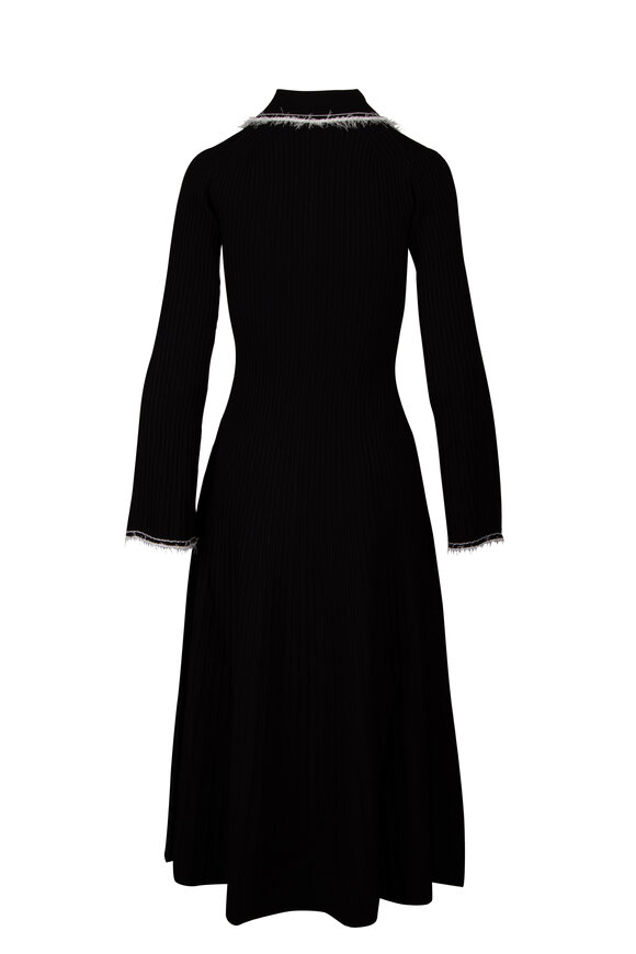 Simkhai Orelia Black Ribbed Midi Dress - view 2