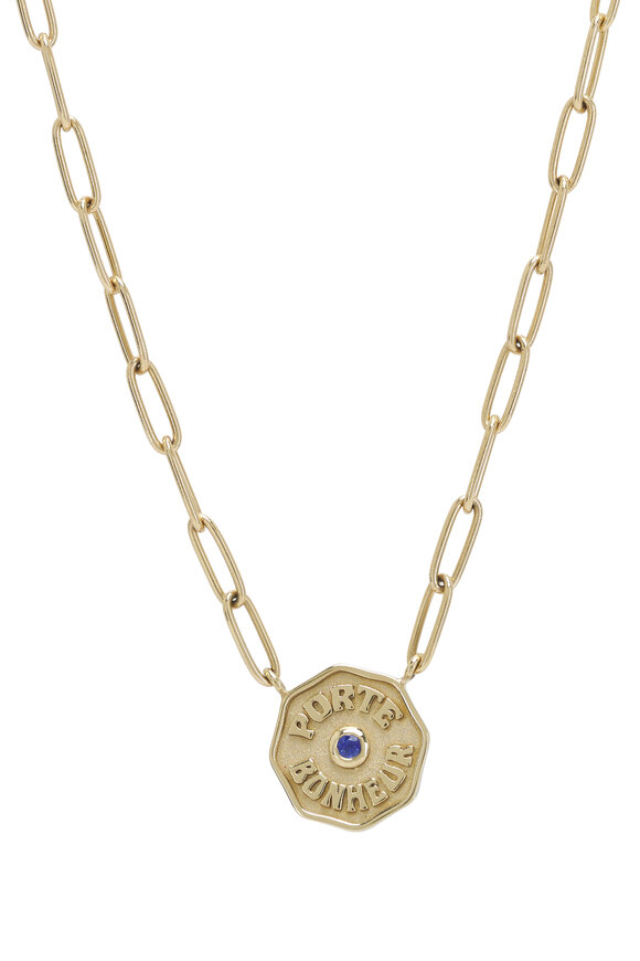 Marlo Laz - Petite Sapphire Pendant Necklace