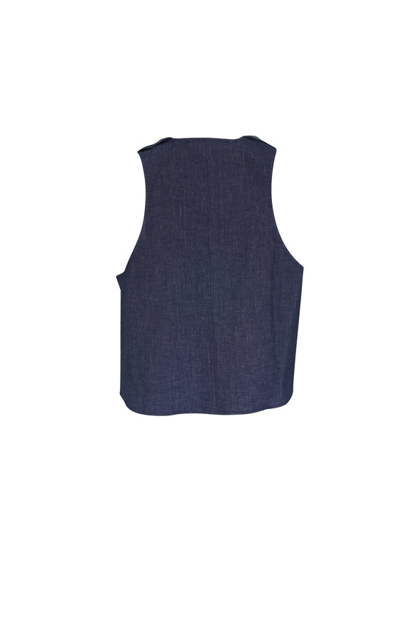 Dorothee Schumacher Fluid Denim Cropped Vest Top - view 2